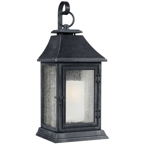 Elstead Shepherd - Grande lanterne murale extérieure à 1 ampoule en zinc patiné IP44, E27