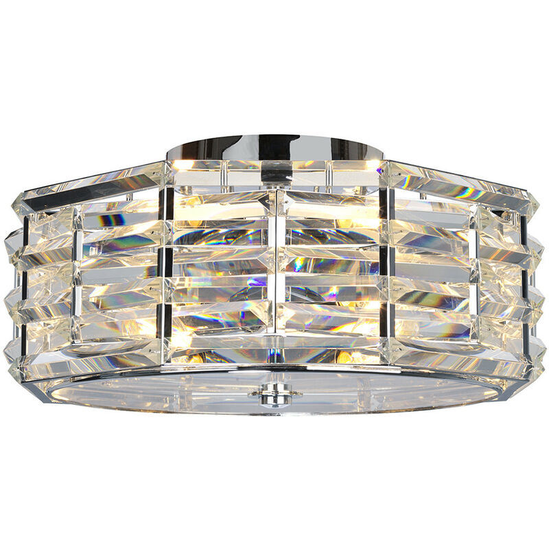 Shoal 4 Light Flush Mount, Polished Nickel, E27 - Elstead