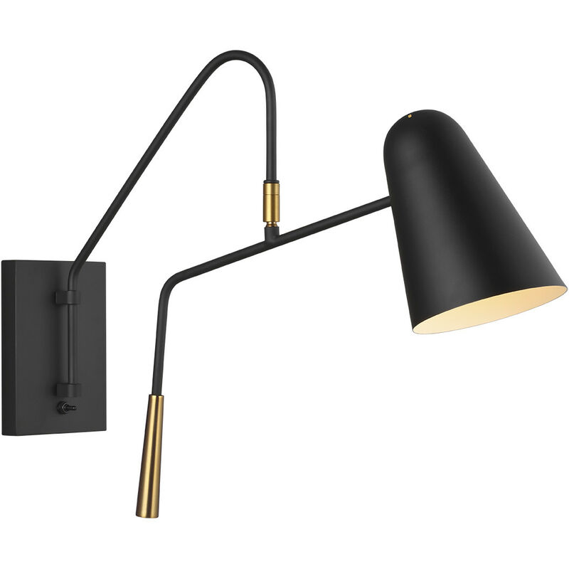 Simon 1 Light Wall Light, Midnight Black, E27 - Elstead