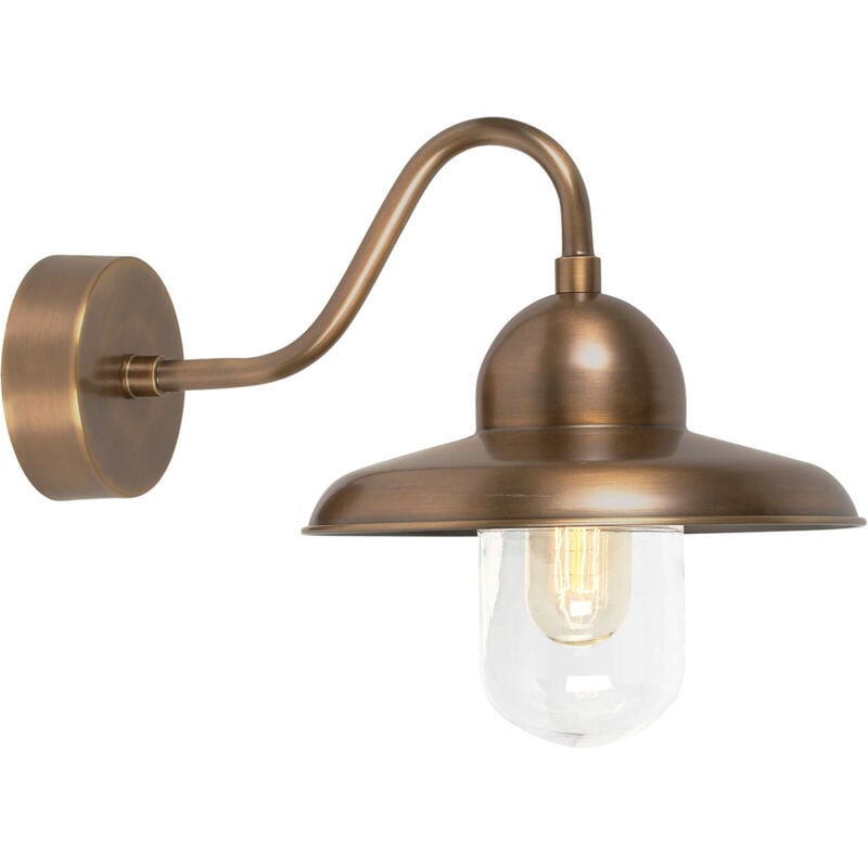 Somerton - Applique da esterno Fisherman Dome 1 Luce Ottone IP44, E27 - Elstead