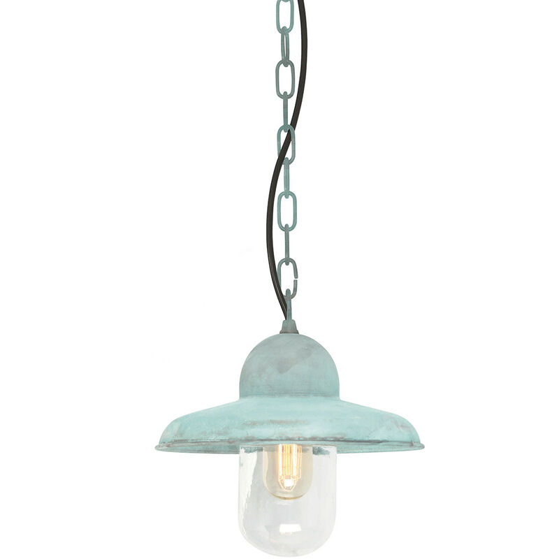 Somerton - Lanterna a Catena da Soffitto da Esterno 1 Luce Verdigris IP44, E27 - Elstead