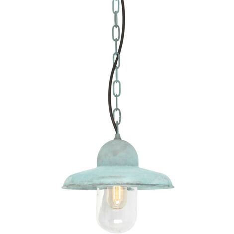 Elstead Somerton - Lanterna a Catena da Soffitto da Esterno 1 Luce Verdigris IP44, E27