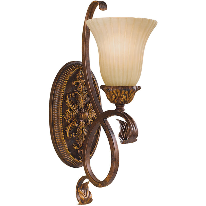 Applique Contemporanea Sonoma Valley Acciaio Marrone Antico Vetro 1 Luce E27