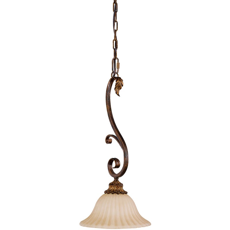 Sospensione Contemporanea Sonoma Valley Acciaio Marrone Antico Vetro 1 Luce E27