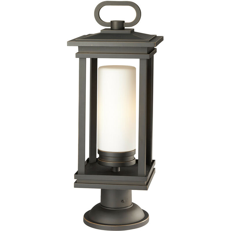 

Elstead South Hope - 1 pedestal exterior grande y ligero Bronce claro IP44, E27