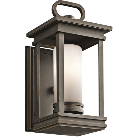Elstead South Hope - Petite lanterne murale extérieure à 1 ampoule bronze IP44, E14