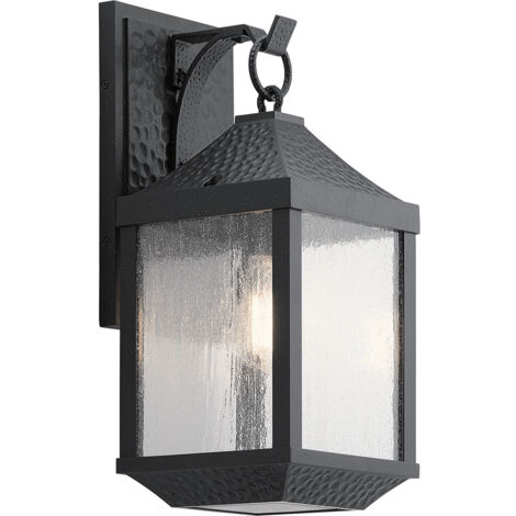 Elstead Springfield Lanterne murale d'extérieur moyenne à 1 lumière, noir vieilli, IP44, E27