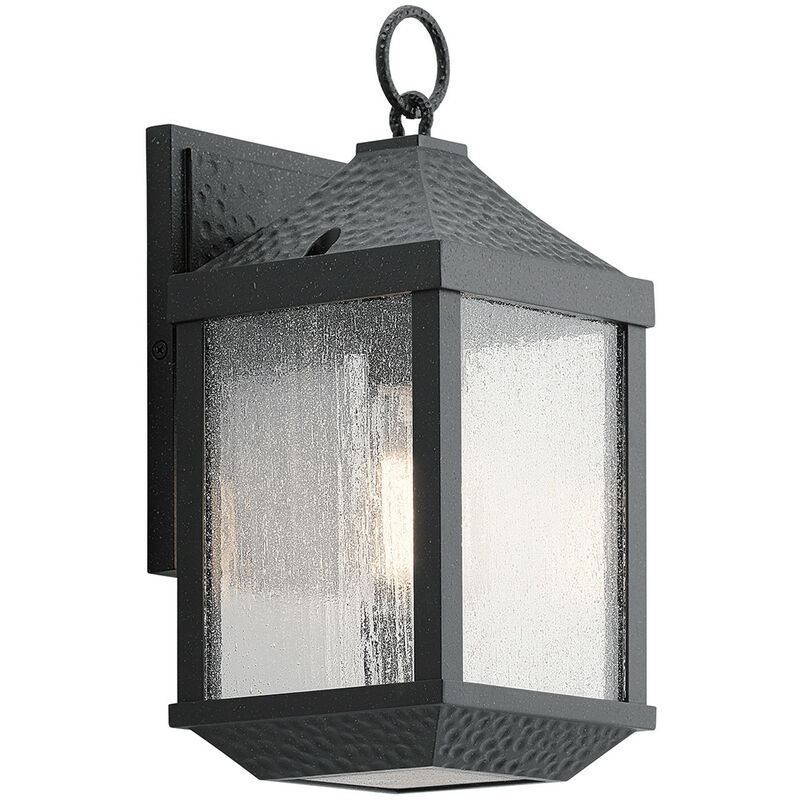 Springfield Outdoor 1 Light Small Wall Lantern, Distressed Black, IP44, E27 - Elstead