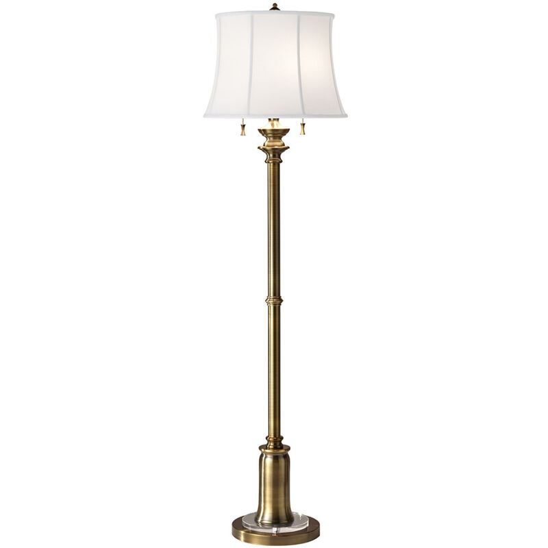 Lampada da terra lampada da terra lampada soggiorno acciaio ottone H 157,5 cm 2 fiamme