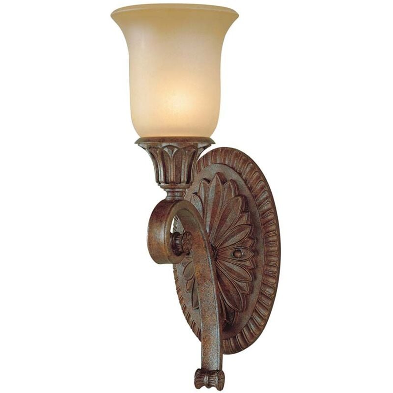 Lampada da parete luce acciaio vetro bronzo h 45,7 cm 1 fiamma lampada da ingresso design vintage