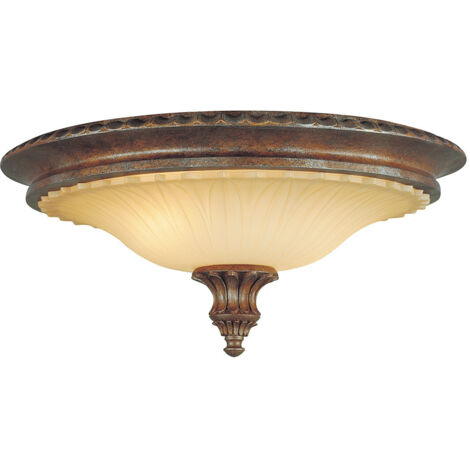 Elstead Stirling Castle - Plafoniera a 2 luci da incasso in bronzo britannico, attacco E27