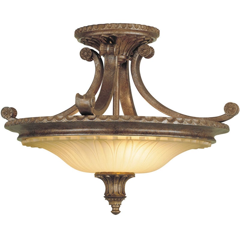 Elstead - Stirling Castle - Plafoniera a 2 luci semi filo bronzo britannico, attacco E27