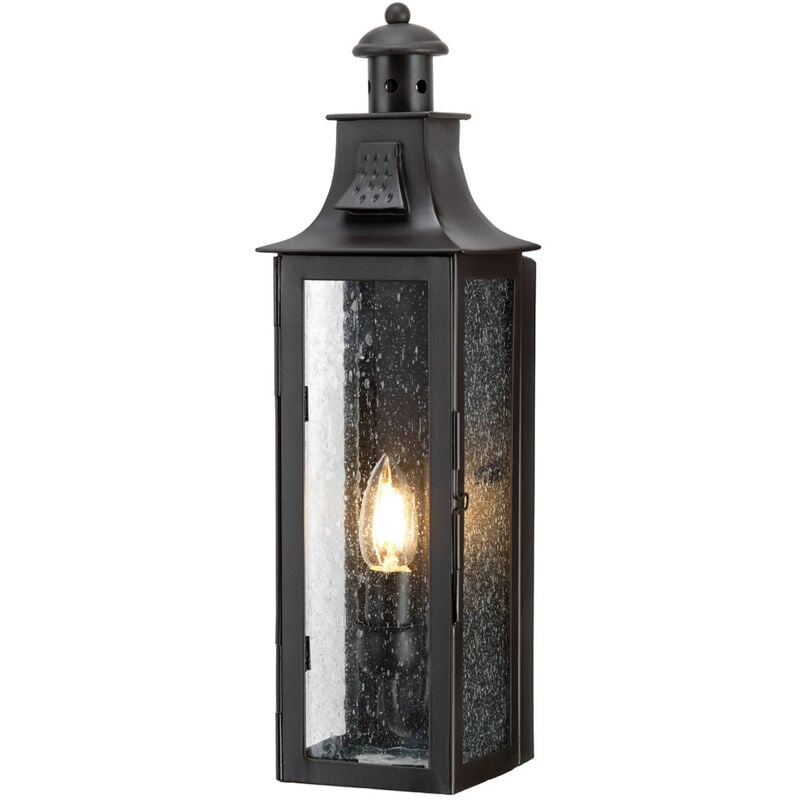 Stow - Lanterna da parete per esterno 1 luce Light Bronzo Antico IP44, E14 - Elstead