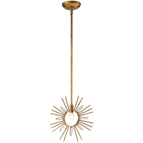 Elstead Sun King Plafonnier suspendu, feuille d'or