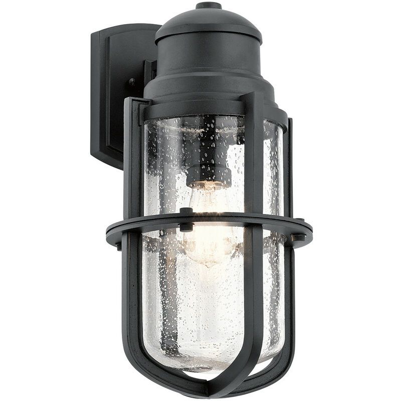 Elstead Lighting - Elstead Suri Outdoor 1 Light Wall Lantern, Textured Black, IP44, E27