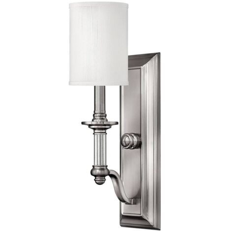 Elstead Sussex - 1 Licht Wandleuchte gebürstet Nickel Glasschirm, E14