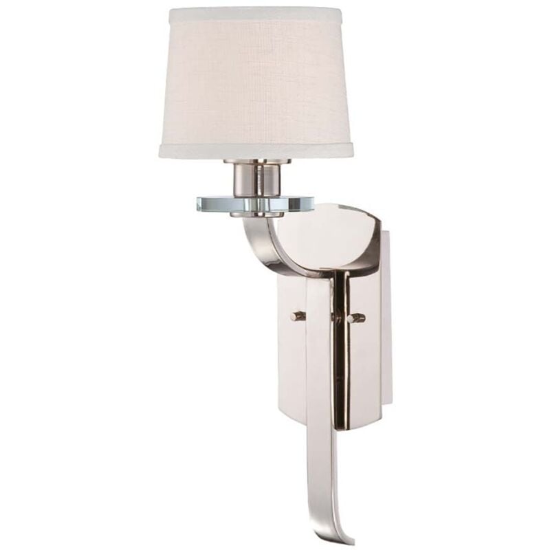 Lampada da parete lampada corridoio luce ottica vetro lino metallo argento h 16,5 cm 1 fiamma