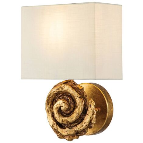 Elstead Swirl Applique avec abat-jour, feuille d'or