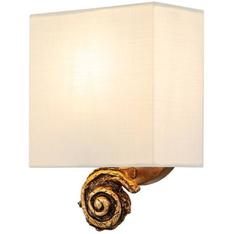 Elstead Swirl Applique avec abat-jour, feuille d'or