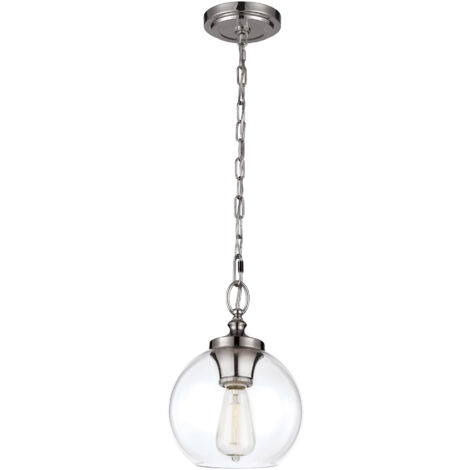 Elstead Tabby - Mini suspension à 1 ampoule au plafond en forme de dôme, nickel poli, E27