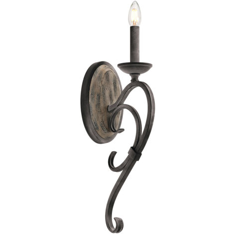 Elstead Taulbee - Applique murale d'intérieur à 1 ampoule en zinc, E14