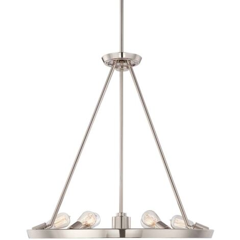 Elstead Theater Row - Lampadario a 6 luci a sospensione in argento imperiale, attacco E27