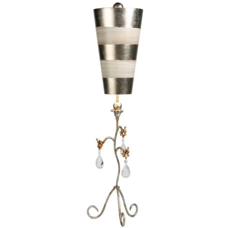 Elstead Tivoli - Lampada da tavolo a 1 luce Argento, Crema, E27