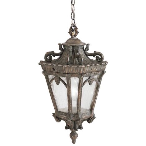 Elstead Tournai - Grande lanterne d'extérieur à 3 ampoules à chaîne de plafond Londonderry, E14