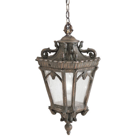 Elstead Tournai - Lanterna a catena da soffitto a 3 luci grande per esterni Londonderry, E14