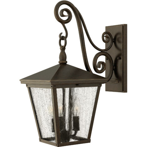 Elstead Trellis - Lanterna 3 luci da esterno a parete media Light Regency Bronze IP44, E14