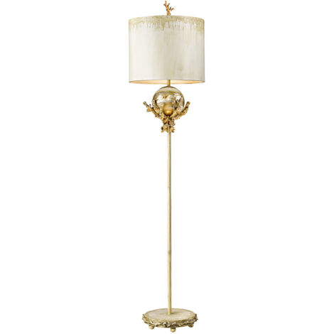Elstead Trellis - Piantana 1 Luce Putty, Foglia Argento, E27