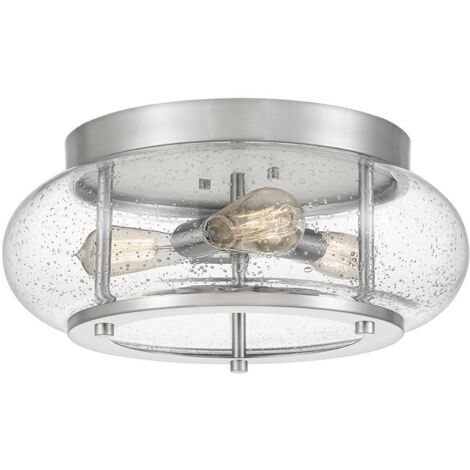 Elstead Trilogy 3 Light Flush Mount, Nickel gebürstet, E27