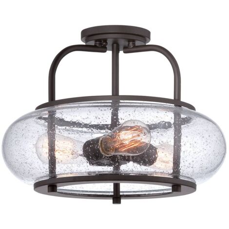 Elstead Trilogy - 3 Light Medium Semi Flush Deckenleuchte Old Bronze, E27