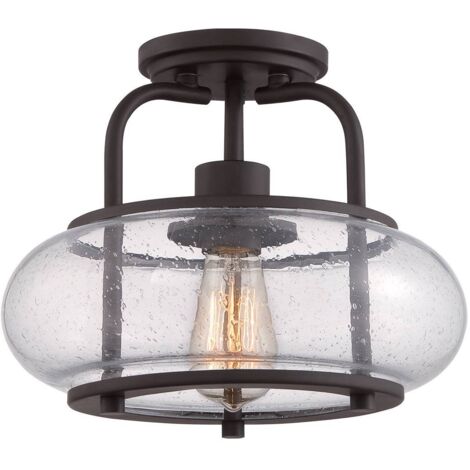 Elstead Trilogy - Plafoniera Semi Flush piccola 1 Luce Bronzo Antico, E27