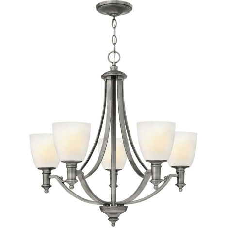Elstead Truman - Lampadario a 5 luci multibraccio finitura nichel antico, attacco E27