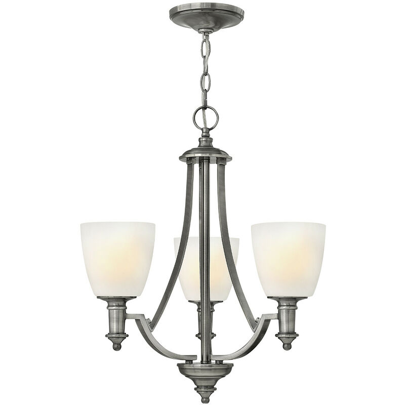 Truman - Lampadario Multi Braccio 3 Luci Finitura Nickel Antico, E27 - Elstead