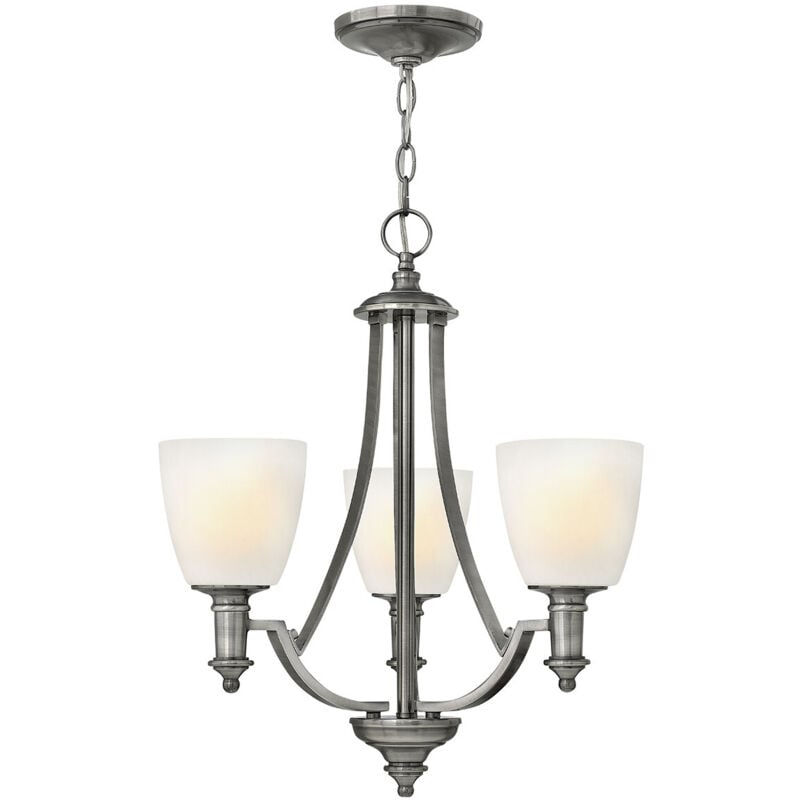 Truman - Lampadario Multi Braccio 3 Luci Finitura Nickel Antico, E27 - Elstead