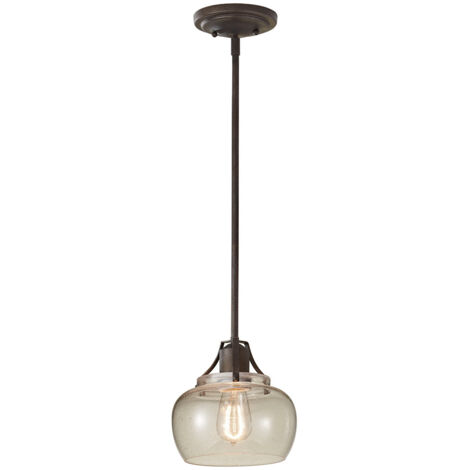 Elstead Urban Renewal - 1 Light Dome Decke Mini Anhänger Rost, Eisen, E27