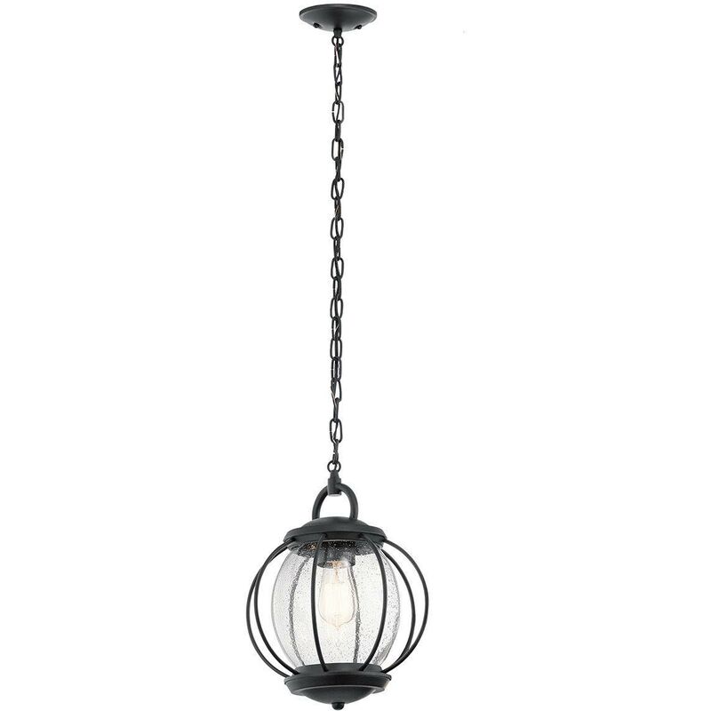 Elstead Lighting - Elstead Vandalia - 1 Light Small Outdoor Ceiling Chain Lantern Black, E27