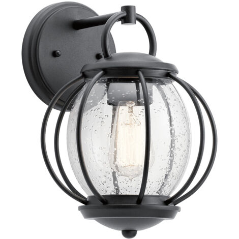 Elstead Vandalia - Lanterna da parete per esterno 1 luce Nera IP44, attacco E27