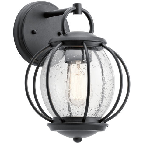 Elstead Vandalia - Lanterne murale extérieure à 1 ampoule noire IP44, E27