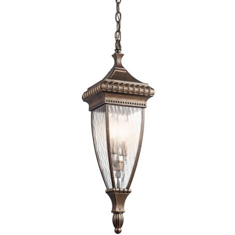 Elstead Venetian Rain - Lanterne à chaîne pour plafond extérieur à 2 ampoules, bronze brossé, E14