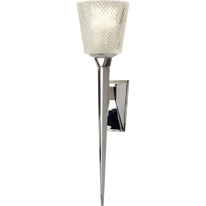 

Elstead Verity - 1 lámpara de pared con pantalla de vidrio cromado pulido, G9