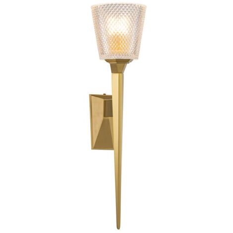 Elstead Verity Lampada da parete in ottone spazzolato, IP44