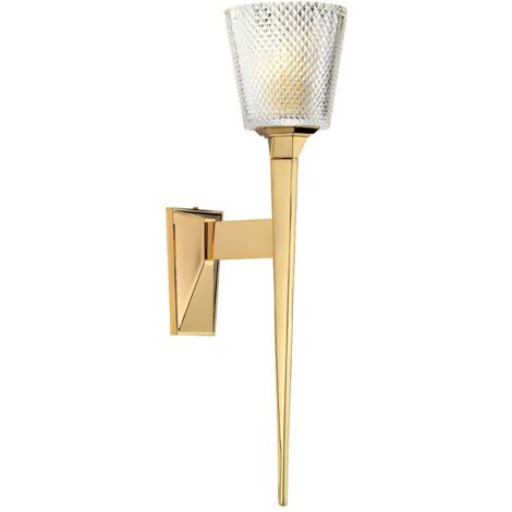 Elstead Verity - Paralume in vetro oro lucido con 1 applique da parete, G9