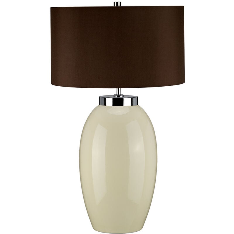 Victor - 1 Light Large Table Lamp - Cream, E27 - Elstead