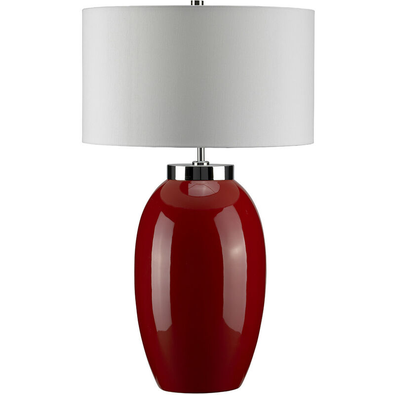 Victor - 1 Light Large Table Lamp - Red, E27 - Elstead