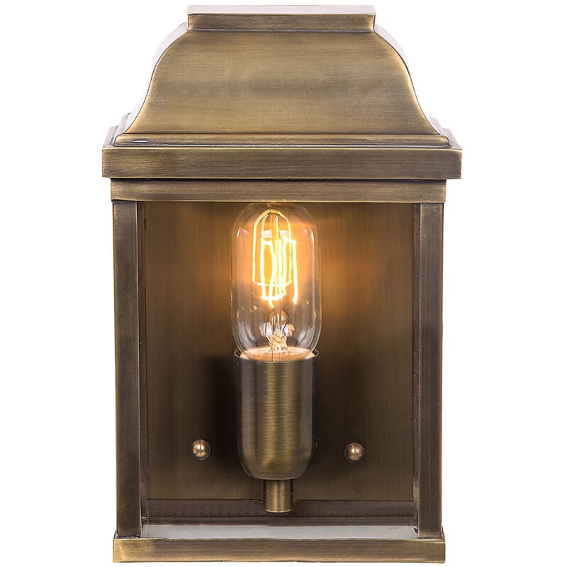 Victoria - Lanterna da parete 1 luce per esterno in ottone massiccio IP44, E27 - Elstead