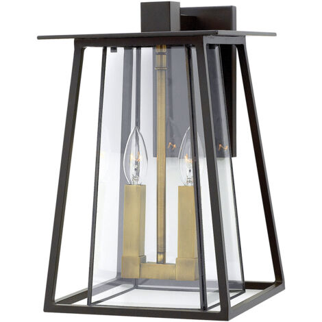 Elstead Walker - Lanterna da parete per esterno grande 2 luci Bronzo IP44, E14