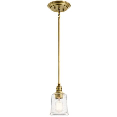 Elstead Waverly 1 Light Mini Anhänger, Naturmessing, E27